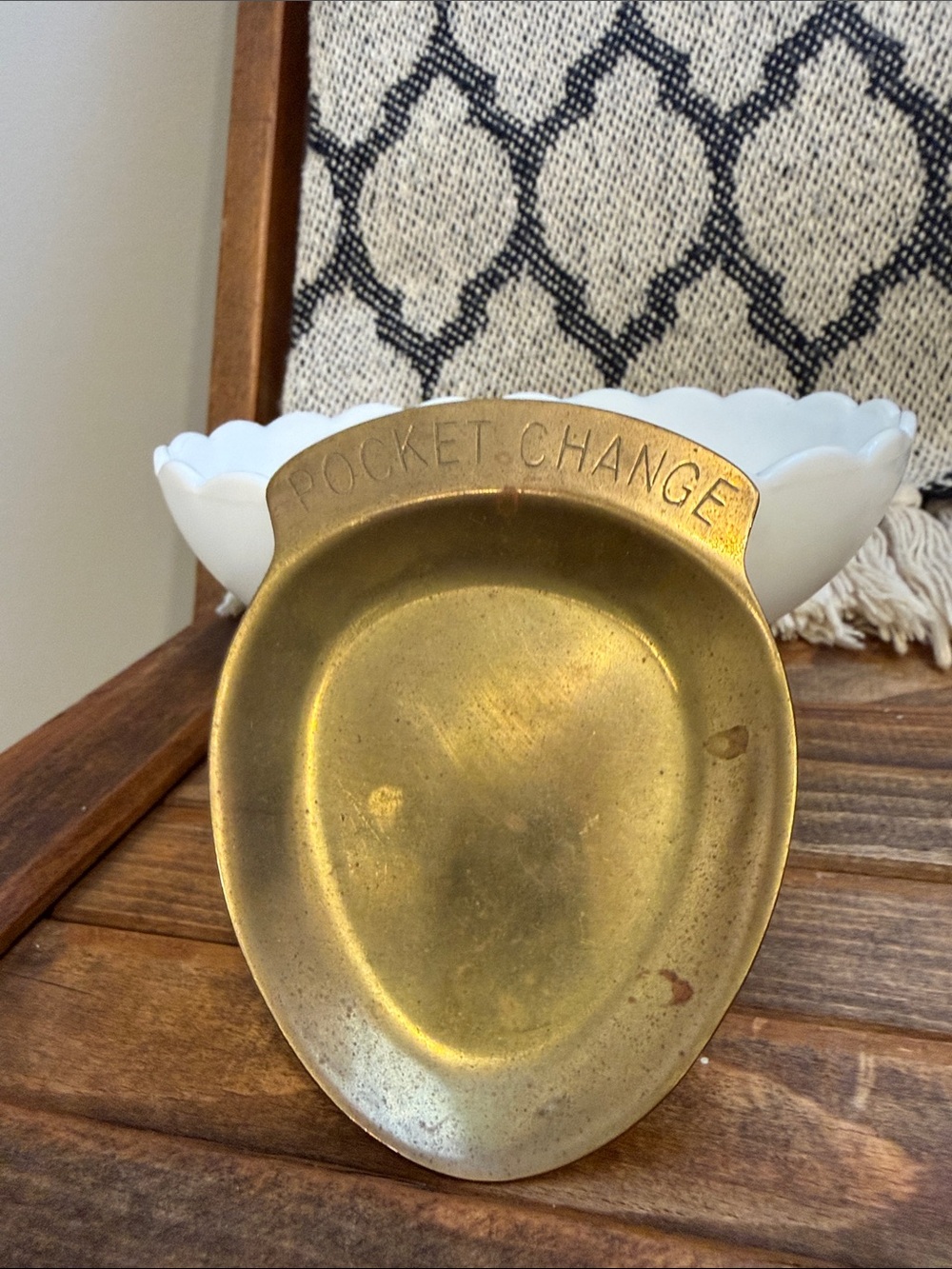 Vintage Brass Tone Pocket Change Tray MISTER Catchall Dish MSR Imports Taiwan
